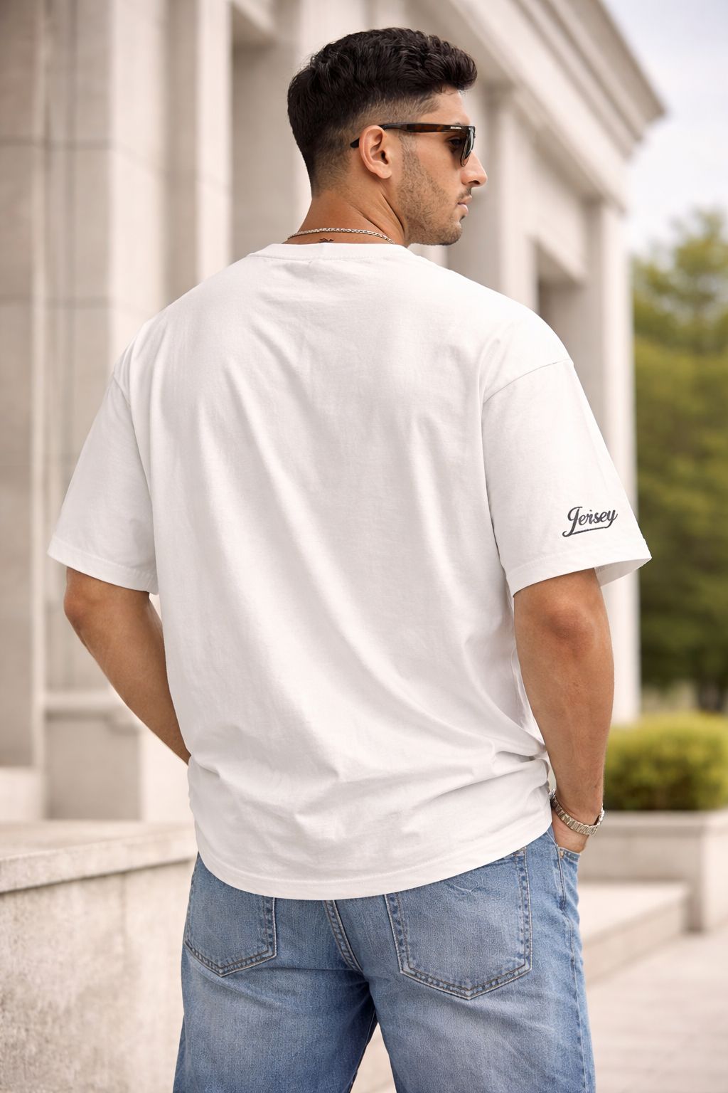 Men’s Oversized Brown Printed Cotton T-Shirt | New Jersey 93 Loose Fit Cotton Streetwear Tee