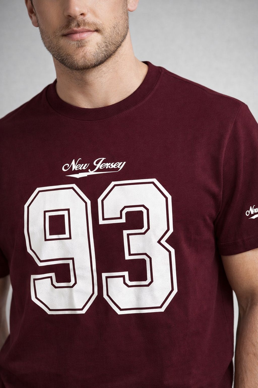 Men’s Oversized Brown Printed Cotton T-Shirt | New Jersey 93 Loose Fit Cotton Streetwear Tee